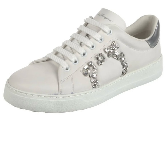 Salvatore Ferragamo white and silver embellishment, brand new, never worn, size - Picture 6 of 9